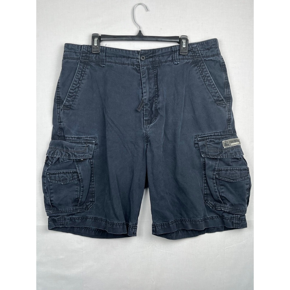 Unionbay Mens Cargo Shorts Size 38 Faded Black Cotton Multi Pocket Outdoor Casua